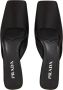Prada Zwarte Satijnen Platte Sandalen met Zijlogo - Thumbnail 4