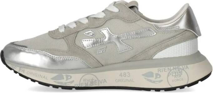 Premiata Low-Top Sneakers Grigio Argento in zilver