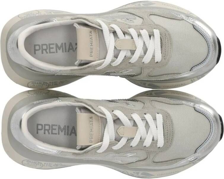 Premiata Low-Top Sneakers Grigio Argento in zilver