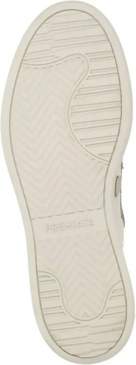 Premiata Low-Top Sneakers Ivory Leather Sneakers in beige