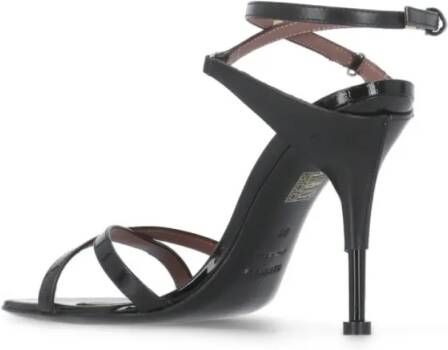 Premiata Sandalen Black Polished Leather Sandals in zwart