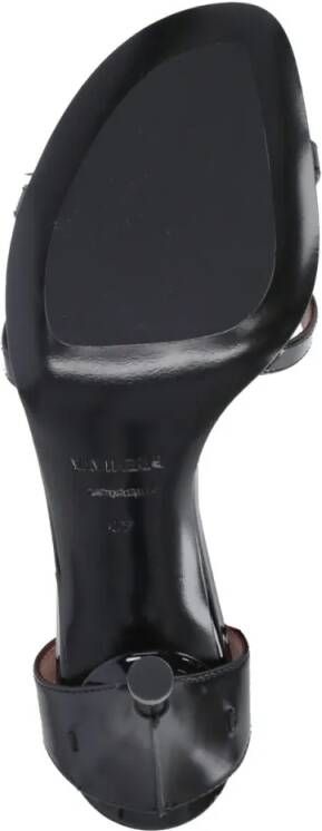 Premiata Sandalen Black Polished Leather Sandals in zwart
