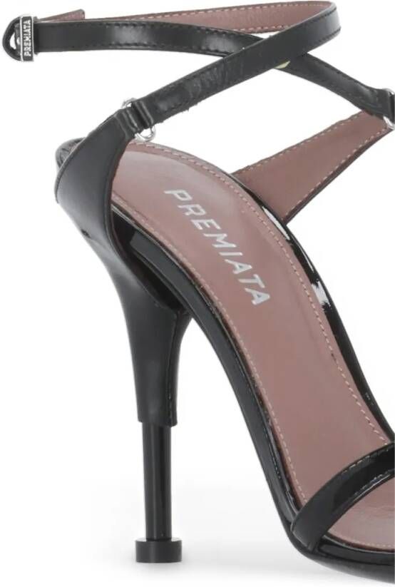 Premiata Sandalen Black Polished Leather Sandals in zwart