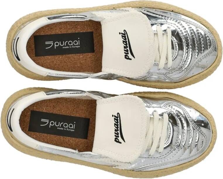 Puraai Low-Top Sneakers 4.05 Polly Cocco Silver Sneaker in zilver