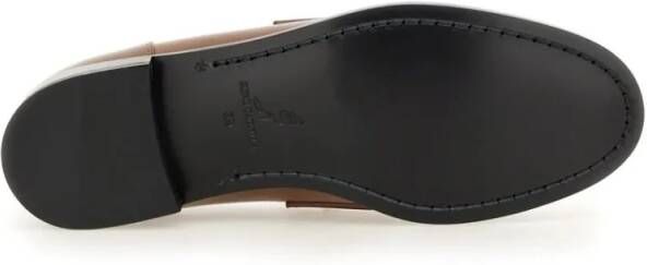René Caovilla Brown Leather Loafers in bruin
