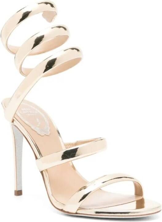 René Caovilla Sandalen Cleo Gold Mirror Sandal 105 in goud
