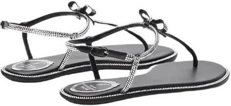 René Caovilla Sandalen Diana Crystal Thongs in zwart