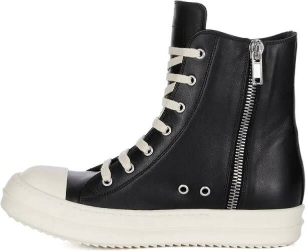 Rick Owens Low-Top Sneakers Above-Ankle Sneakers With Shark-Toothed Sole in zwart
