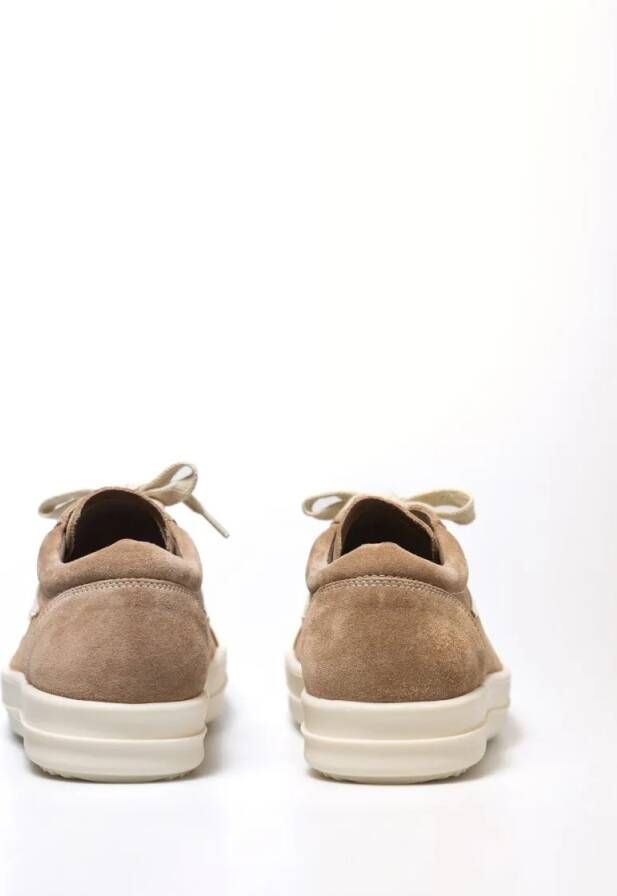 Rick Owens Low-Top Sneakers Beige Sneakers With Subtle Side Stripe in beige