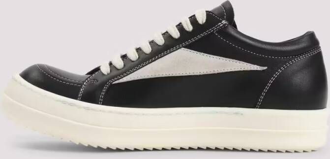 Rick Owens Low-Top Sneakers Black Leather Sneakers in zwart