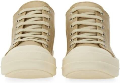 Rick Owens Low-Top Sneakers Lamb Leather Low-Top Sneakers With Calf Leather To in grijs