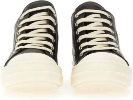 Rick Owens Low-Top Sneakers Leather Sneaker in zwart