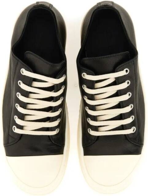 Rick Owens Low-Top Sneakers Leather Sneaker in zwart