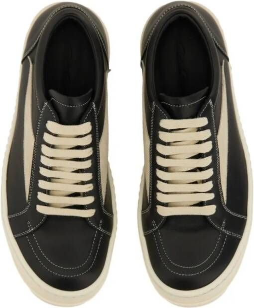 Rick Owens Low-Top Sneakers Vintage Leather Sneaker in zwart