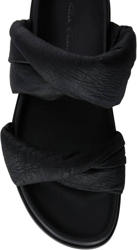 Rick Owens Sandalen Twisted Granola Sandals In Blistered Black Lamb Le in zwart