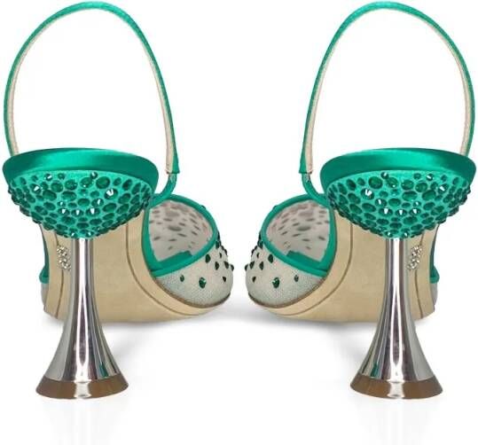 Rodo Sandalen Assia 80 Emerald Strass Satin in beige