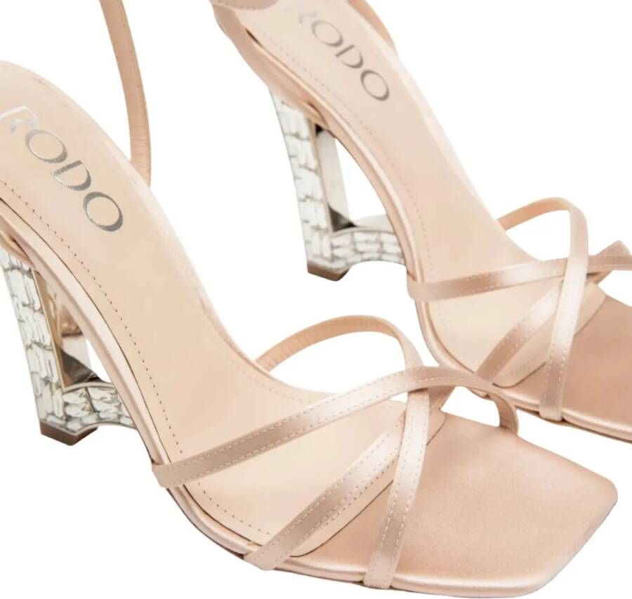 Rodo Sandalen Marty 110 Satin Sandals in beige