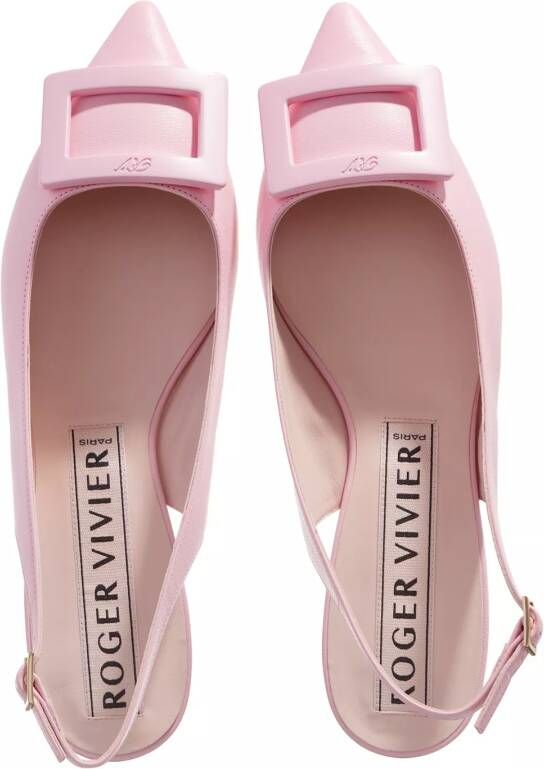 Roger Vivier Loafers & ballerina schoenen Gommettine Slingback Ballerinas Nappa Leather in poeder roze