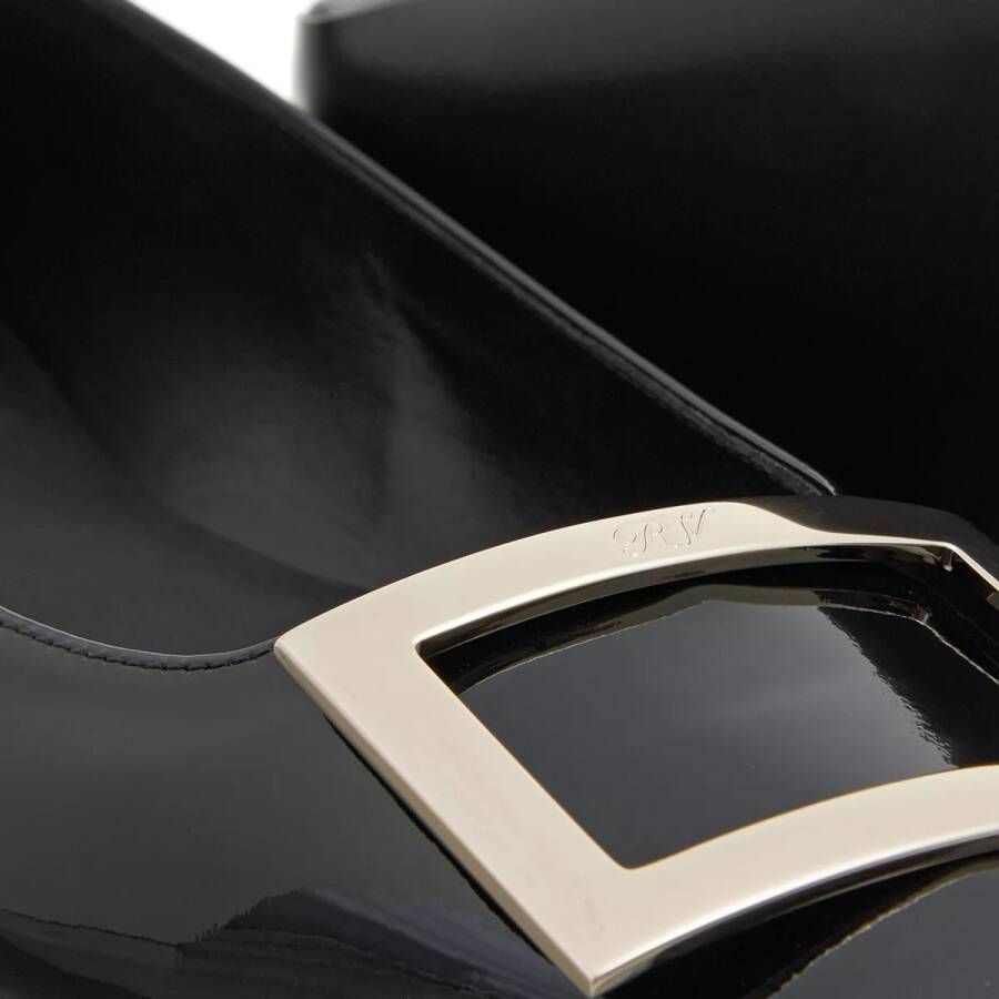 Roger Vivier Loafers & ballerina schoenen Trompette Metal Buckle Ballerinas In Leather in zwart