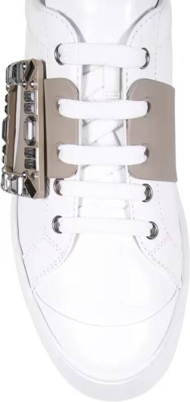 Roger Vivier Low-Top Sneakers Viv Skate High Strass Sneaker in wit