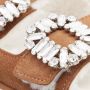 Roger Vivier Slippers Slidy Viv´ Fur Strass Buckle Mules In Suede in bruin - Thumbnail 2