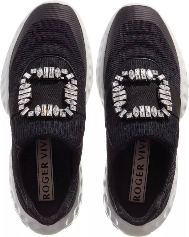 Roger Vivier Sneakers Viv´ Run Moonlight Fabric With Rhinestone Buckle in zwart