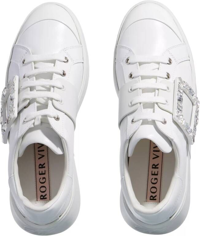 Roger Vivier Sneakers Viv´ Skate Strass Buckle Sneakers In Soft Leather in wit