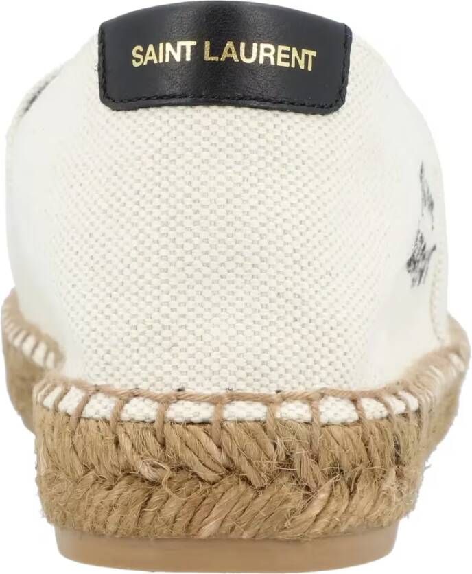 Saint Laurent Embroidered Espadrilles In Canvas Beige in beige