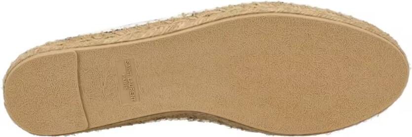 Saint Laurent Embroidered Espadrilles In Canvas Beige in beige