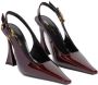 Saint Laurent Hoge hakken Stone Sevilla Brown Patent Leather Pumps in rood - Thumbnail 2