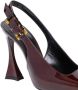 Saint Laurent Hoge hakken Stone Sevilla Brown Patent Leather Pumps in rood - Thumbnail 3