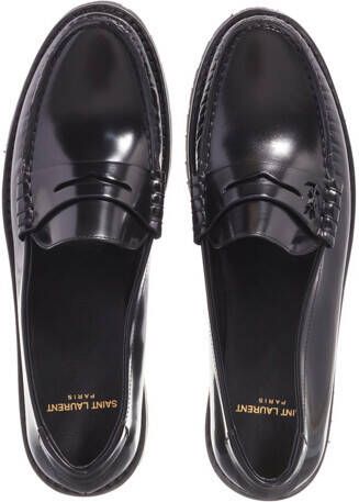 Saint Laurent Loafers & ballerina schoenen Loafer Monogram Penny Slipper in zwart