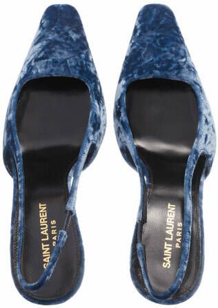 Saint Laurent Pumps & high heels Blade Slingback Pumps in Velvet in blauw