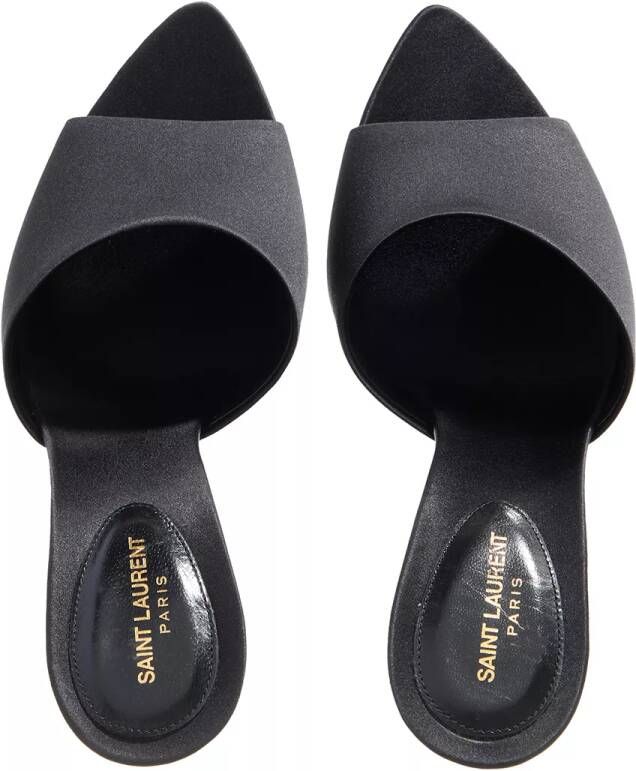 Saint Laurent Pumps & high heels Suite Crepe Satin Heels Slides in zwart