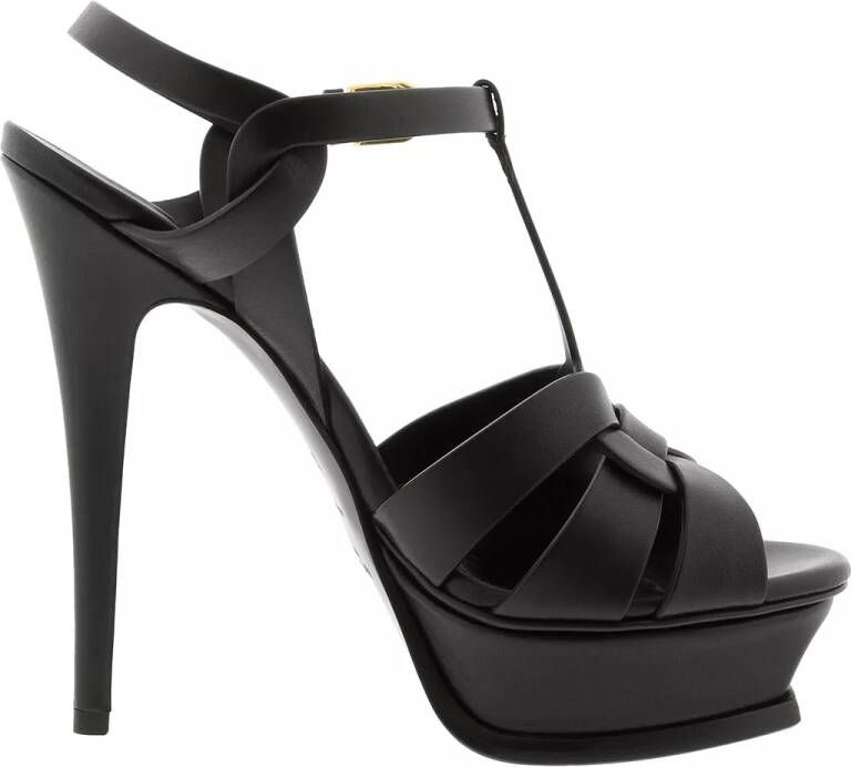 Saint Laurent Pumps & high heels Tribute 130 Plateau Sandals Leather in zwart