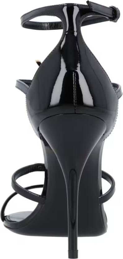 Saint Laurent Sandalen Cassandra Sandals In Patent Leather Black in zwart
