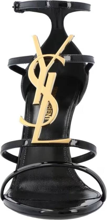 Saint Laurent Sandalen Cassandra Sandals In Patent Leather Black in zwart