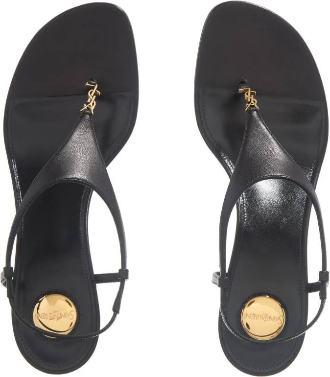 Saint Laurent Sandalen Cassandra Wedges in zwart