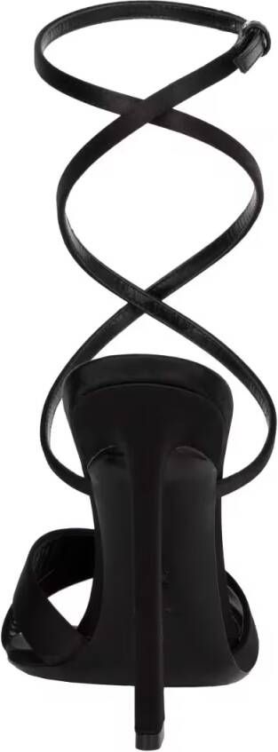 Saint Laurent Sandalen Corinne Sandals In Satin Crepe Black in zwart