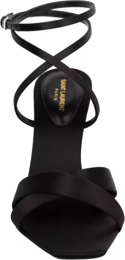 Saint Laurent Sandalen Corinne Sandals In Satin Crepe Black in zwart