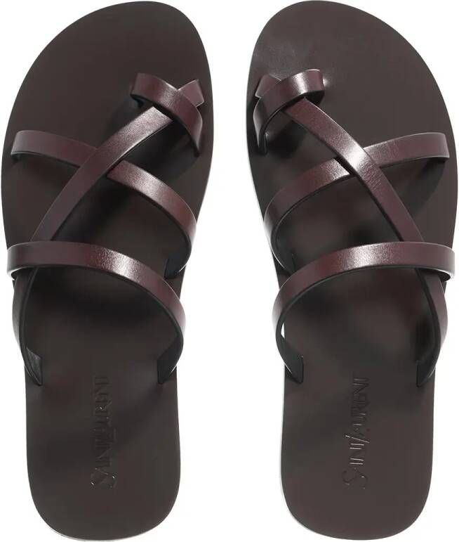 Saint Laurent Sandalen Culver Slides in bruin