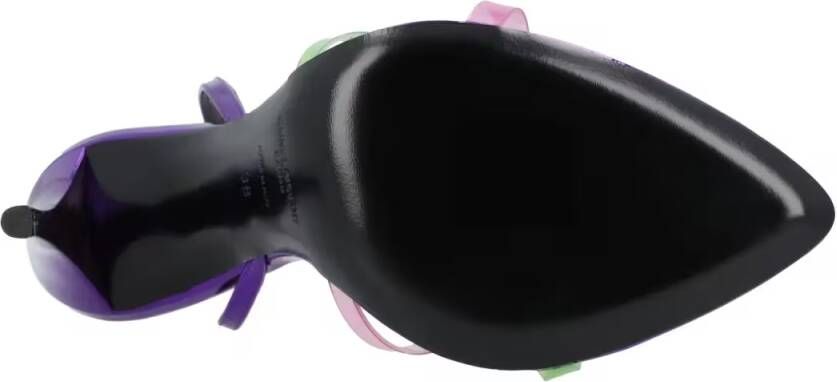 Saint Laurent Sandalen Gippy Patent Leather And Plexi Sandals Purple in paars