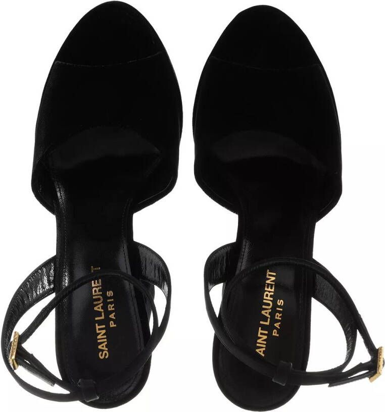 Saint Laurent Sandalen Jodie Platform Sandals In Velvet in zwart