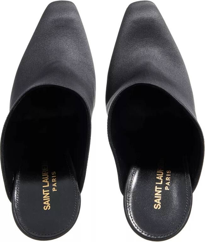 Saint Laurent Slippers Ascot Mules In Crepe Satin in zwart