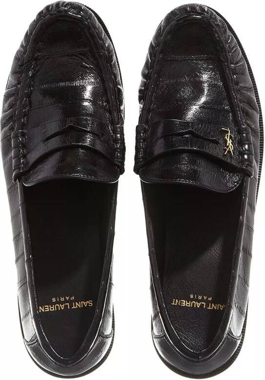 Saint Laurent Slippers Le Loafer Penny Slippers In Eel in zwart