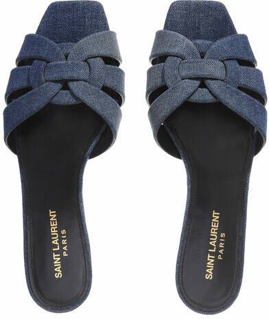Saint Laurent Slippers Tribute Flat Sandals in blauw