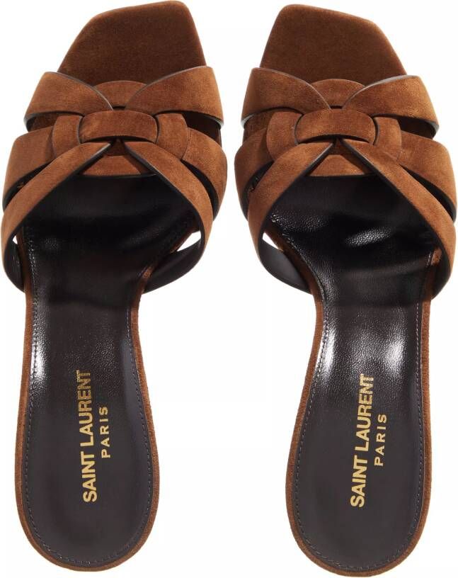 Saint Laurent Slippers Tribute Mules Suede in bruin