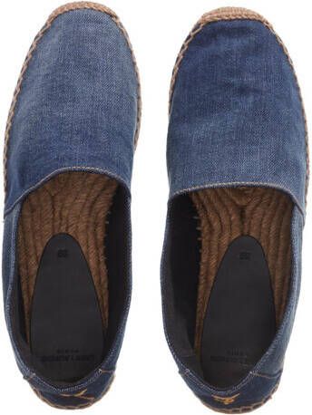 Saint Laurent Slippers YSL Embroidered Espadrilles in blauw