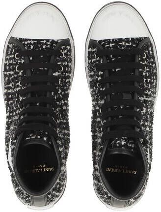Saint Laurent Sneakers Bedford Mid Top Sneaker Tweed Leather in zwart
