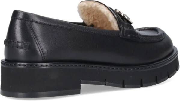 Salvatore Ferragamo "Gancini" Black Leather Loafers in zwart